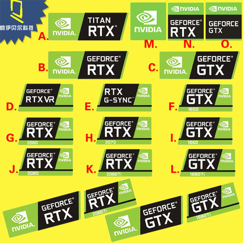 Best-Selling Graphics Card Sticker RTX 2080Ti 2070 2060 TITAN VR GTX 1650 1660Ti Label ► Photo 1/1