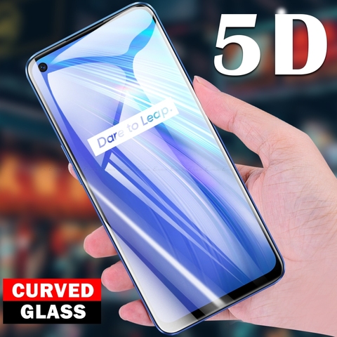 5D Curved Toughened Protective Film Full Cover Tempered Glass Screen Protector For Realme 7 5G 7i 6 6S 6i 5 5i 5s 3 3i 2 Pro ► Photo 1/6