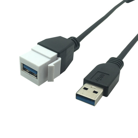 Keystone Jack Coupler Connector Cable Adapter USB 3.0 A Male(Female) to A Female Extension Converter 0.2m ► Photo 1/2