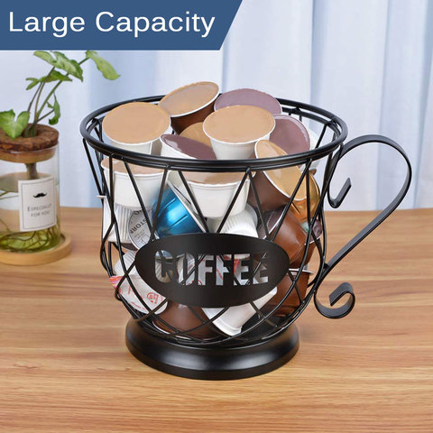 Universal Coffee Capsule Storage Basket Coffee Cup Basket Vintage Coffee Pod Organizer Holder Black For Home Cafe Hotel Dropship ► Photo 1/6