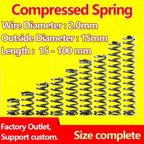 Pressure Spring Compressed Spring Wire Diameter 2.0mm, Outer Diameter 15mm  Release Spring Return Spring ► Photo 1/6