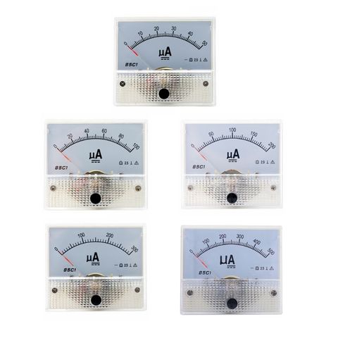 DC 85C1 μA Analog Current Meter Panel Dial Current Gauge Pointer Ammeter Microampere Meter 50μA 100μA 200μA 300μA 500μA ► Photo 1/6