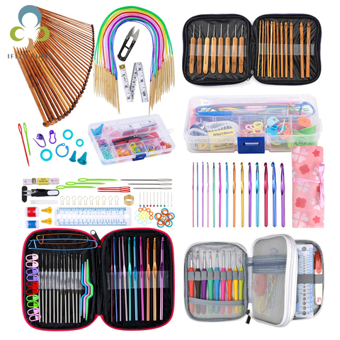 Crochet Hooks Set With Case 14 Styles Knitting Needles Set DIY Needle Arts Craft Scissors  Markers Sewing Tools GYH ► Photo 1/6