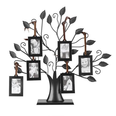 6pcs Fashion Photo Frame Family Tree Photo Frame Family Photos Frame Display Tree with Hanging Pictures Frames Home Decoration ► Photo 1/6