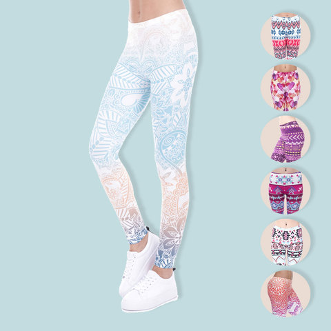 Women Legging 12% Spandex Cartoon Ice Cream God Skull Printed Star Stretch  Pants