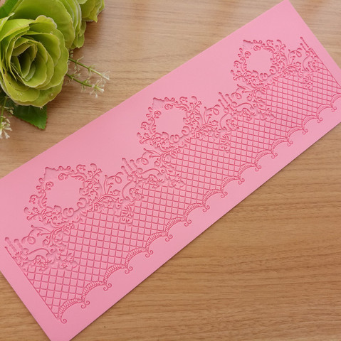 Lace Jewellery Wedding Cake Silicone Beautiful Lace Fondant Mold Mousse Sugar Craft Icing Mat Pad Pastry Baking Pad Tool K640 ► Photo 1/3