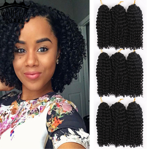  Marly Bob Ombre Crochet Braiding Hair Extensions Synthetic Marly Jerry curl Jamaican Crochet Hair Afro Kinky Curly for Women ► Photo 1/6