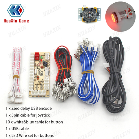 1 Set Zero Delay With 5V Arcade Game USB Encoder Joystick push buttoons kit For PC MAME Raspberry Pi Retropie Projects Perfect ► Photo 1/6