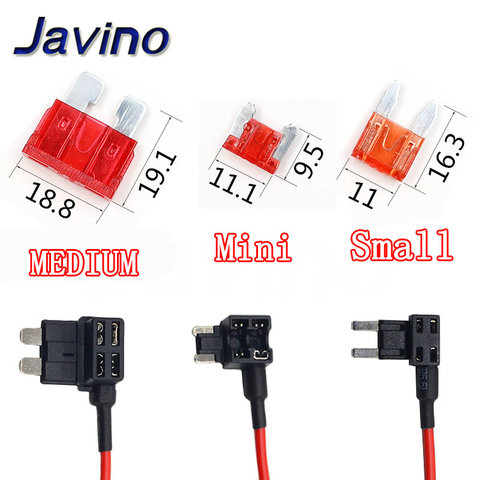 12V MINI SMALL MEDIUM Size Car Fuse Holder Add-a-circuit TAP Adapter with 10A Micro Mini Standard ATM Blade Fuse ► Photo 1/6