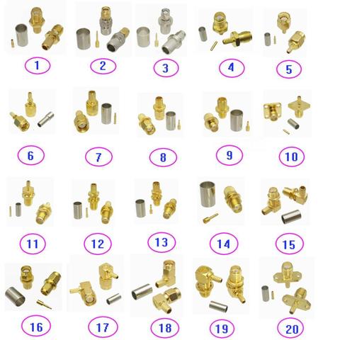 Connector SMA Male Plug & Female Jack Crimp For RG316 RG174 / RG58 RG142 / RG8X LMR240 / RG5 RG6 / RG8 LMR400 RF Coaxial ► Photo 1/1