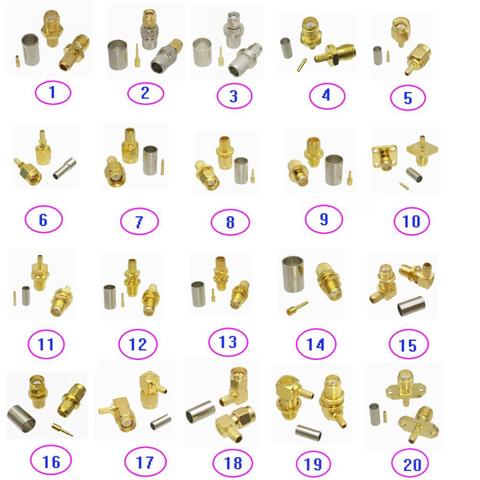 Connector SMA Male Plug & Female Jack Crimp For RG316 RG174 / RG58 RG142 / RG8X LMR240 / RG5 RG6 / RG8 LMR400 RF Coaxial ► Photo 1/1