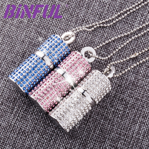 BiNFUL USB Flash Drive 4G 8G 16G Pendrive 32GB 64GB 128GB Pen Drive U Disk USB drive Irish Diamond Crystal Memory Necklace Stick ► Photo 1/5