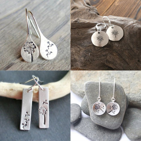 2022 Simple Silver Color Dandelion Dangle Earrings For Women Engagement Wedding Jewelry Statement Drop Earring Pendientes Bijoux ► Photo 1/6