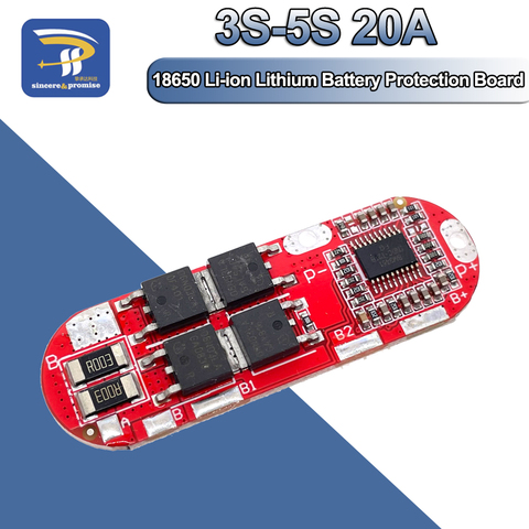 Bms 3S 4S 5S Continuous 20A 18650 Li-ion Lipo Lithium Battery Protection Circuit Board Module Pcb Pcm 18650 Lipo Bms Charger ► Photo 1/6