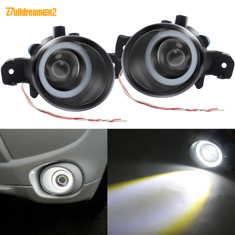 2 X LED Angel Eye Fog Light Car Front Bumper Fog Lamp White For Nissan Qashqai Juke Micra Dualis Rogue NV400 Sentra Sunny Teana ► Photo 1/6