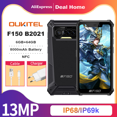 New F150 B2022 IP68/69K SmartPhone 6GB+64GB 8000mAh Octa Core Mobile Phone NFC 5.86'' HD+ MediaTek Helio G25 13MP Camera Phone ► Photo 1/6