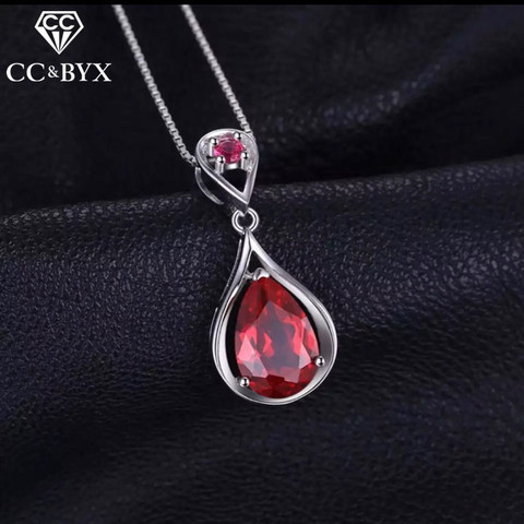 Luxury Water Drop Red Stone Necklace For Women Beautiful Jewelry Pendents Necklace for Wedding Party N005 ► Photo 1/6