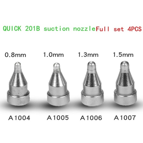 4pcs original QUICK 201B Suction Nozzle Electric Suction Tin Tip A1004 A1005 A1006 A1007 Desoldering Gun Leader-Free Solder Tip ► Photo 1/3