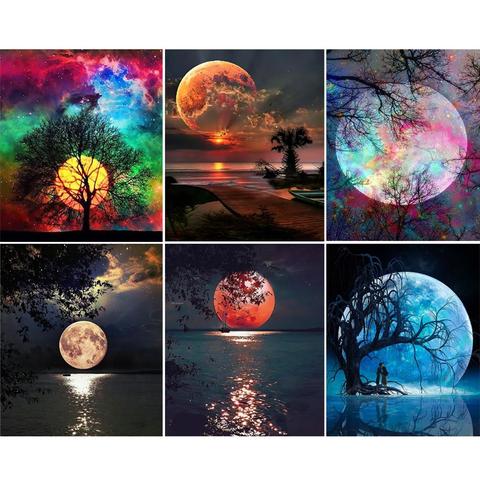 Moon Diy Painting By Numbers Acrylic Paint Handpainted Wall Art Home Decoration Modern Poster On Canvas Set Scenery Room Decor History Review Aliexpress Er 5799640 Alitools Io - Diy Paintings For Home Decor