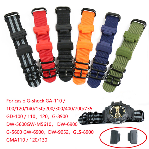 Nylon strap men's For Casio G-SHOCK G-8900 GA-100 110 120 GD-100 110 DW-5600 connection kit DW-5600 GW-M5610 DW6900 watch band ► Photo 1/6