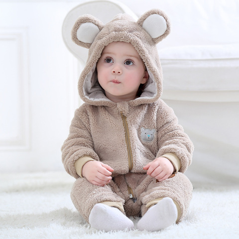 Baby Bear Costume Animal Cartoon Cosplay Kigurumis Cute Onesie Childer Suit  Boy Girl Flannel Winter Warm Fancy Outfit ► Photo 1/5
