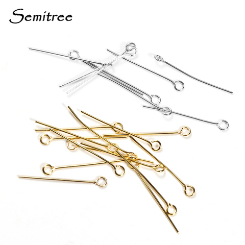Semitree 100Pcs 0.6mm Stainless Steel Gold Color Eye Pins Hooks DIY Earrings Findings for Handmade Crafts Jewelry Making 20/30mm ► Photo 1/5