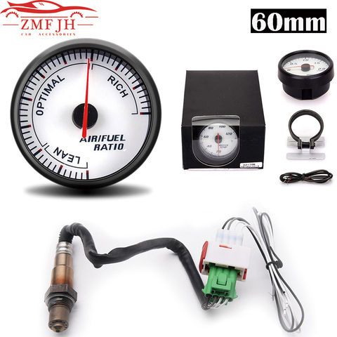 60MM Air Fuel Ratio Gauge With Narrowband O2 Oxygen Sensor Blue Backlight Pointer Display Digital Car Gauge Fit for 4,6,8 cylind ► Photo 1/6