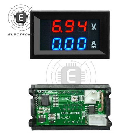 Mini Digital Voltmeter Ammeter DC 100V 10A Panel Amp Volt Voltage Current Meter Tester Detector 0.56