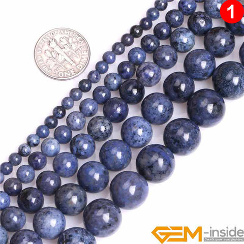 4/6/8/10/12mm A Grade Natural Dumortierite Stone Gem Stone Semi Precious Dark Blue Round Beads Loose Bead For Jewelry Making 15