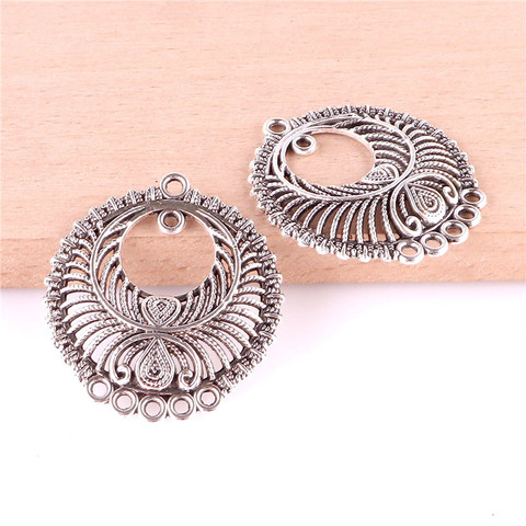 6pcs 23493 Charms Round Shape Circle Connector Tassel Charms For DIY Tassel Earrings Jewelry Making Finding Accessories ► Photo 1/3