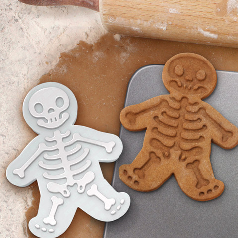 Halloween skull stamp sugar cookie cutters Gingerbread man cookie mold DIY kitchen tools Press-on biscuit maker kitchen tools ► Photo 1/6