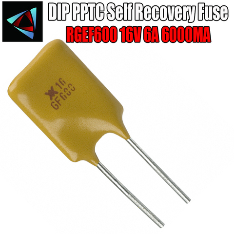 20PCS DIP PPTC self recovery fuse PPTC RGEF600 16V 6A 6000MA ► Photo 1/1
