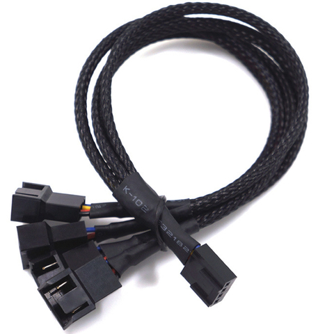 1 To 2/3/4 Ways Splitter Black Sleeved 27cm Extension Cable Connector 4Pin PWM Extension Cables 4 Pin Pwm Fan Cable ► Photo 1/5