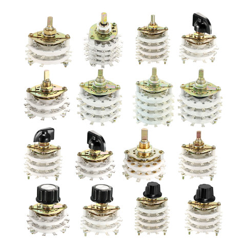 uxcell 1pc Band Channel Rotary Switch Selector 6P3T/4P5T/6P5T/4P3T/4P11T 2/3/4 Deck Plastic Metal for Electronic Devices ► Photo 1/1