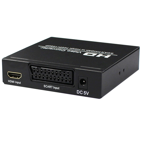 HDMI RGB Scart to HDMI Scaler 1080P converter HDMI Scart to HDMI Switcher converter box with HDMI audio extractor function ► Photo 1/5