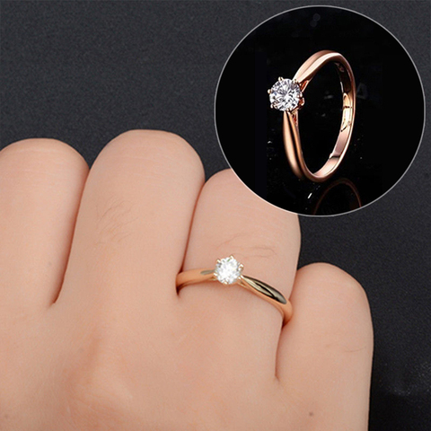 Classic Wedding Rings For Women Forever Simple Style Six Claws Cubic Zirconia 3 Color Wedding Gift Fashion Jewelry KCR033 ► Photo 1/6