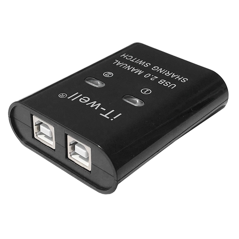 IT-Well USB Printer Sharing Device, 2 in 1 Out Printer Sharing Device, 2-Port Manual Kvm Switching Splitter Hub Converter ► Photo 1/6