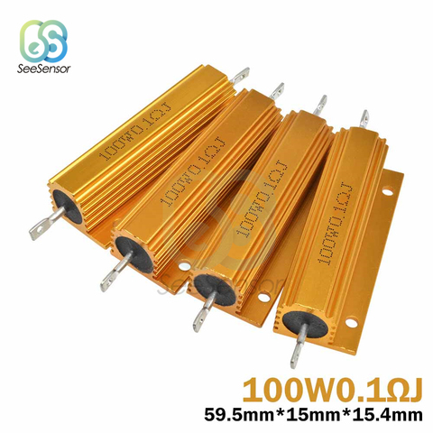 100W 0.1~100K Aluminum Power Metal Shell Case Wirewound Resistor 0.1 0.5 1 1.5 2 3 4 5 6 8 10 12 15 20 22 30 33 50 100 1K ohm ► Photo 1/6