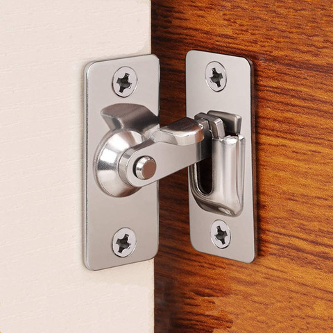 90 Degree Stainless Steel Door Latch Right Angle Sliding Bending Door Lock Latch Screw Locker Hardware Accessories With Screws ► Photo 1/6