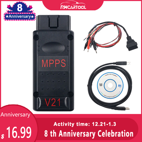 OBD2 Car MPPS V21 ECU Chip Tuning Tool for EDC15 EDC16 EDC17 Inkl Checksum Lastest Version mpps 21 ECU Flasher best mpps v18 v16 ► Photo 1/6