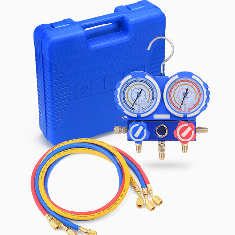 R22 R410A R134A Prevent collision air-conditioning Fluorine meter refrigerant pressure Dual table gauge with 3pcs Liquid pipe ► Photo 1/5