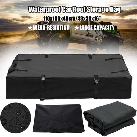 110/130CM Car Cargo Roof Bag 600D Waterproof Cargo Luggage Travel Bag Basket Car Roof Top Rack Carrier Universal ► Photo 1/6