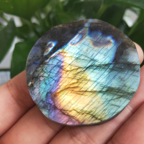 5cm Natural shining labradorite quartz slices labrador feldspar Crystal slice Crystals Healing home decoration ► Photo 1/6