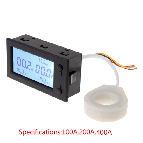 DC 300V 100A 200A 400A digital Voltmeter Ammeter Battery Capacity coulometer Power electricity watt-hour meter With Hall sensor ► Photo 1/6