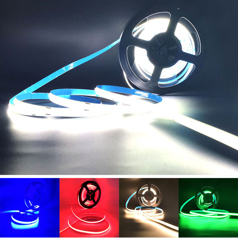 Soft COB Strip LED Light Bar FOB 0.5m 1m 2m 3m 4m 5m Flexible LED Strips Lamp Bulb 384 LEDs/M Blue Red Green Warm Cool White ► Photo 1/6