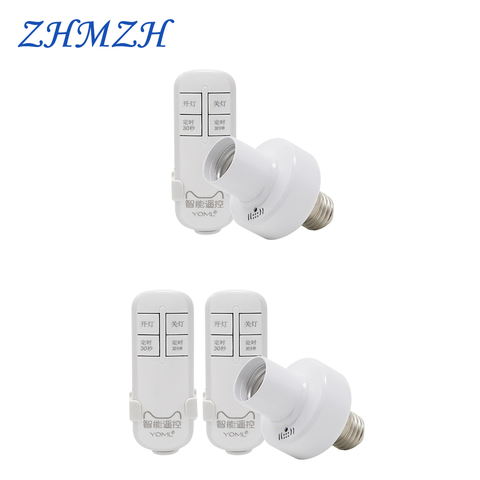 AC220V Wireless Remote Control Switch Male to Female E27 Screw Light Base 50W Timer Switch Socket For LED Lamp Bulb Smart Home ► Photo 1/6