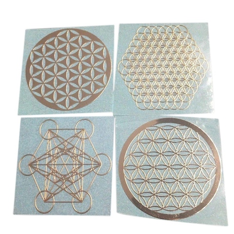 Hot 4Pcs/Set New Metal Energy Decor Sticker Flower Of Life ► Photo 1/6