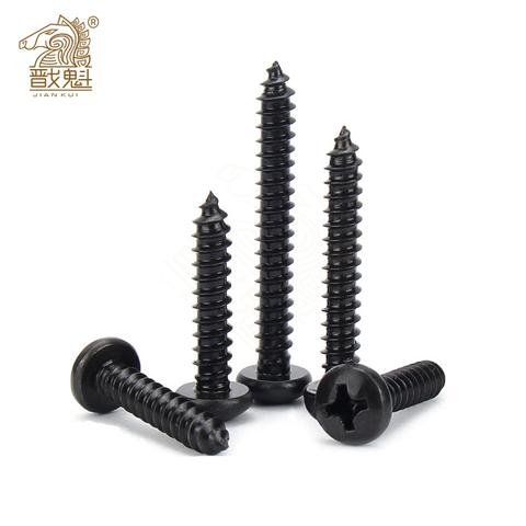 100pcs Cross Round Head Phillips Self-tapping Screw M1 M1.2 M1.4 M1.5 M1.7 M2 M2.3 M2.6 M3 M3.5 M4 Carbon Steel Wood Screw ► Photo 1/6