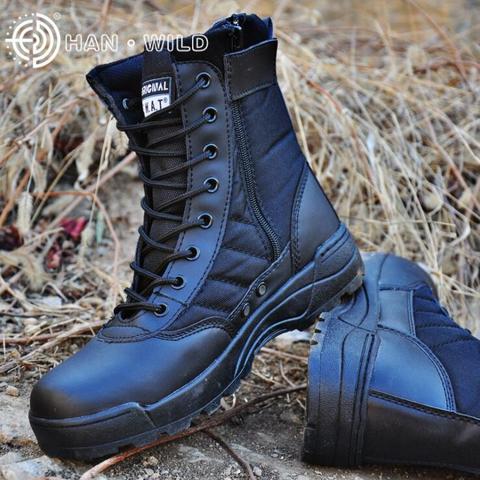 2022 Outdoor Tactical Boots Men Boots Desert Military Waterproof Hiking Shoes Men Sneakers Non-slip Sports Combat Boots ► Photo 1/6