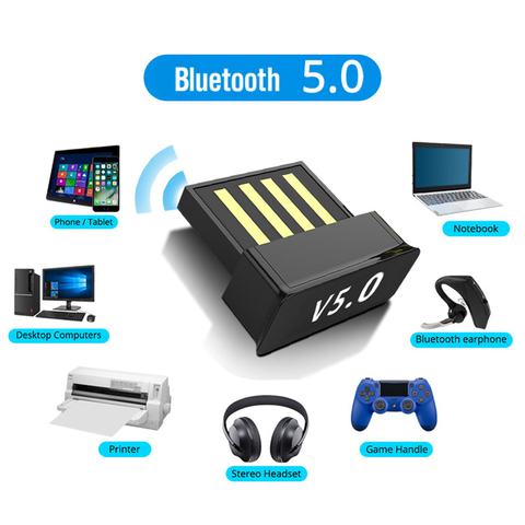 USB Bluetooth Adapters BT 5.0 USB Wireless Computer Adapter Audio Receiver Transmitter Dongles Laptop Earphone BLE Mini Sender ► Photo 1/6